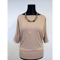 Bluzka Emma z dekoltem łódka i rękawem kimono 3/4